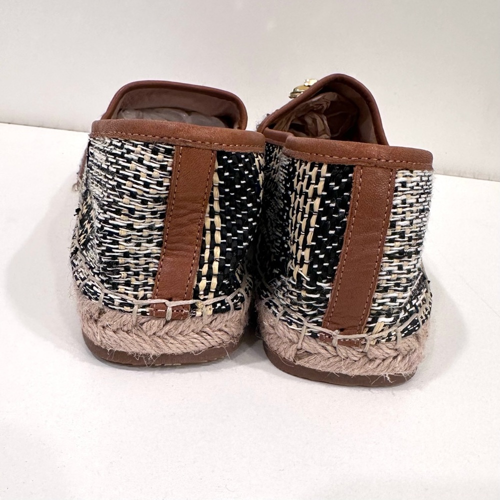 Louise et Cie cream & black espadrilles with gold pineapple detail size 10 NWOT - Picture 4 of 8